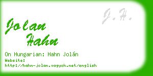 jolan hahn business card